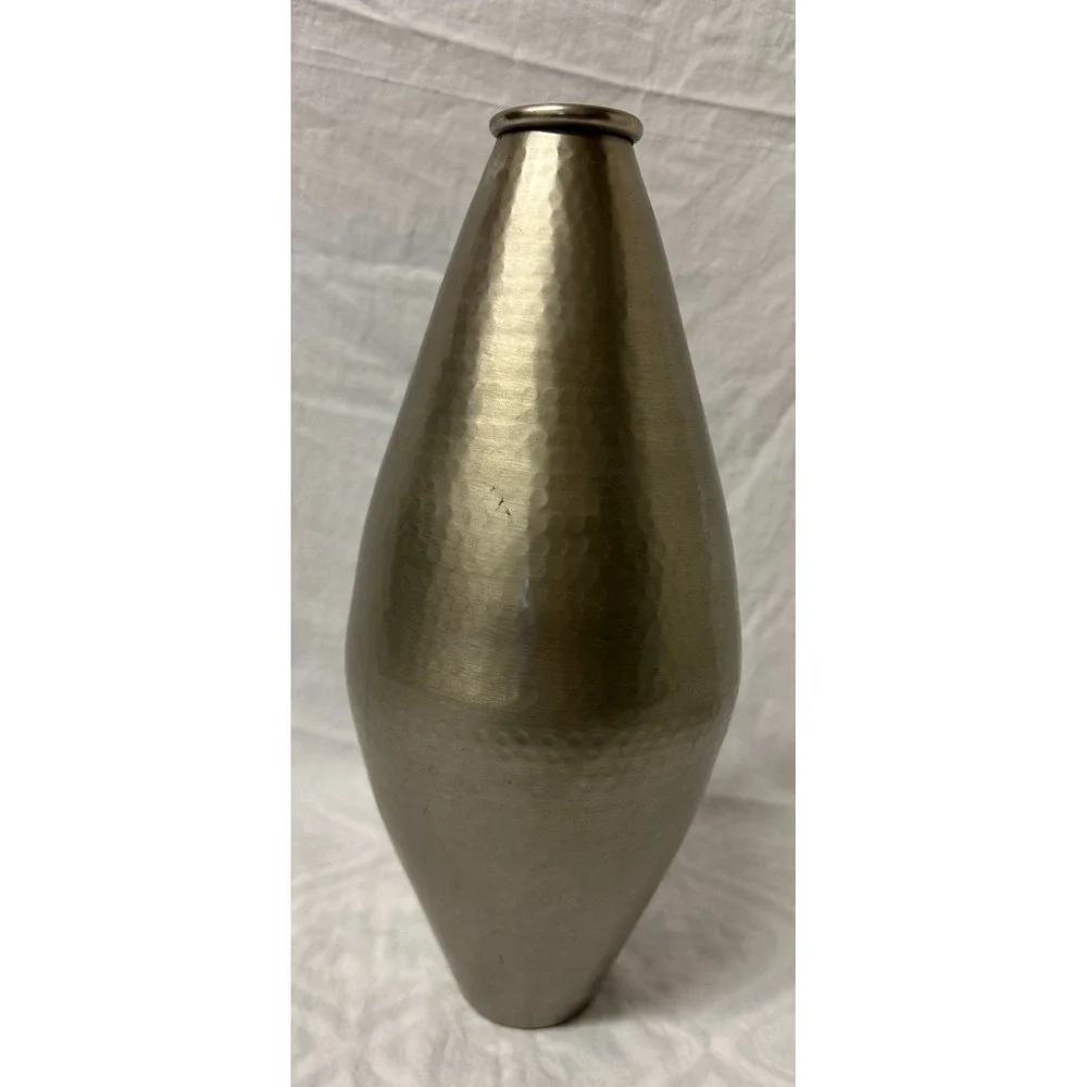 SAS Living Hammered Metal Bud Vase Silver/Champagne 14